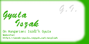 gyula iszak business card